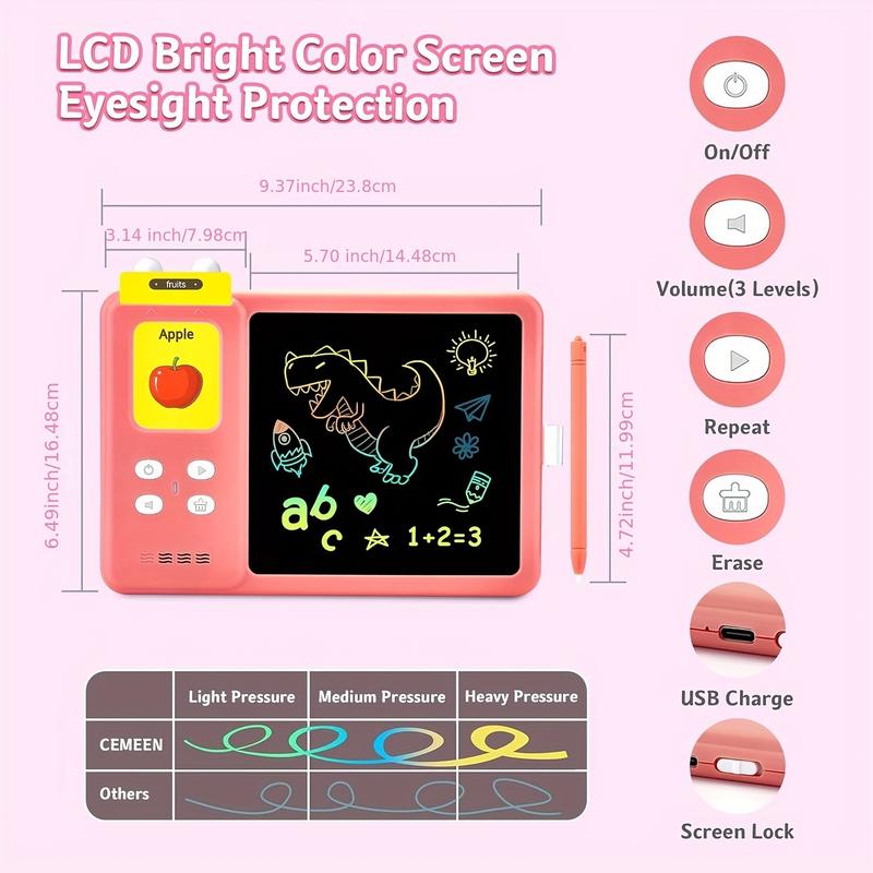 Product Introduction of 222 Sight Words Talking Flash Cards Learning Tablet - Educational LCD Drawing Doodle Board for Speech Therapy, Autism, and Sensory Development 7