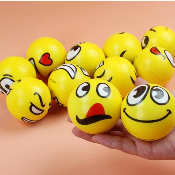 Product Introduction of Smile Face Foam Ball Squeeze Stress Ball Outdoor Sports Relief Toy Hand Wrist Exercise PU Toy Balls For Children 0