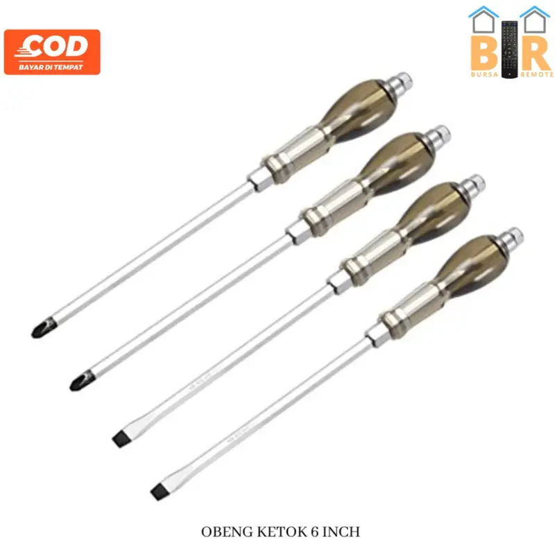 Obeng Ketok Plus Minus 4 - 12 Inch Getok Magnet Impact Screwdriver 0
