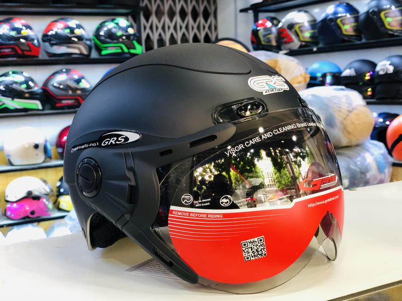 mũ bảo hiểm nửa đầu có kính GRS102K chính hãng bảo hành 12 tháng