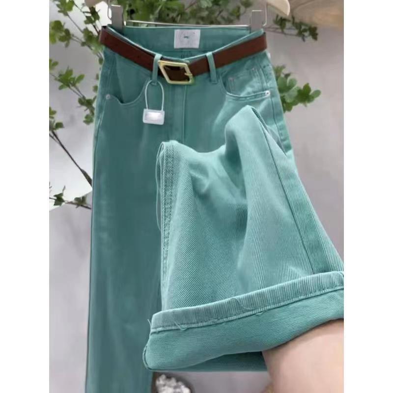 Quần Jean Nữ, Mỏng Mùa Hè, Ngoại Cỡ, Cao Cấp, Đơn Giản Và Rộng Rãi, Quần Ống Đứng, Cạp Cao, Bó Sát, Dài Đến Sàn, Quần Ống Rộng, Dành Cho Phụ Nữ Ngoại Cỡ 2