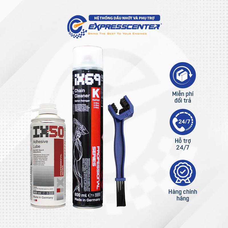 Combo dưỡng rửa sên Voltronic IX50 400ml + IX69 800ml + bàn chải - Phụ kiện chăm sóc xe chuyên nghiệp