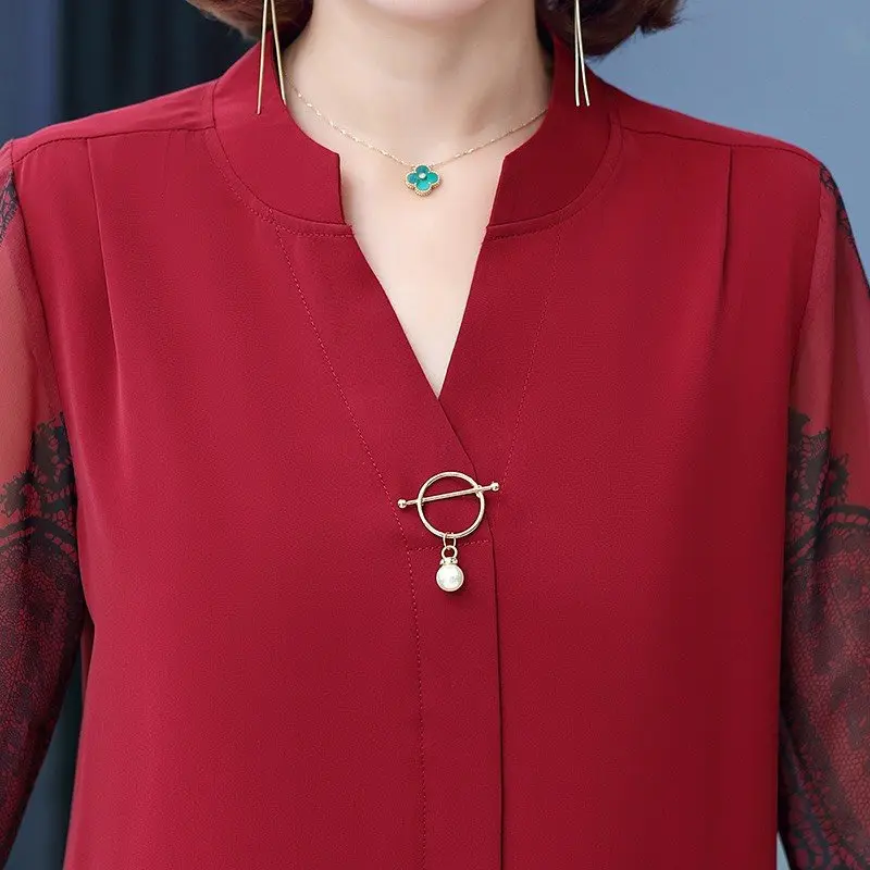 Áo Nữ Trung Niên A166, Mẫu Sơ Mi Trung Niên Tặng Mẹ Chất Lụa Tay Lỡ Sang Trọng | Thời Trang NP Clothing 3