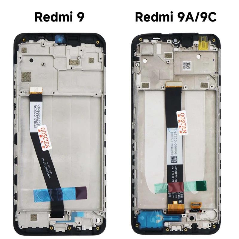Màn hình hiển thị LCD, Chất lượng cao 100%, dành cho màn hình Xiaomi Redmi 9A, với khung, Lắp ráp màn hình cảm ứng, Tương thích với Redmi 9A, 9C và 9 màn hình hiển thị LCD 3