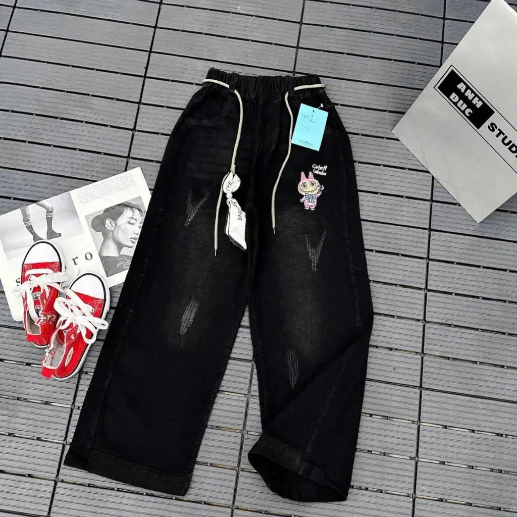 Quần JEANS xuông đen QC bé gái cao cấp A1 (30 - 42kg)