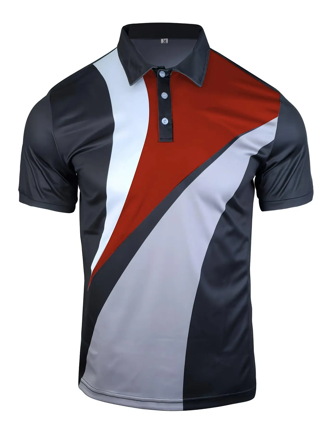 Men's Colorblock Short Sleeve Polo Shirt, Regular Fit Casual Fashion Comfy Collared Top for Summer, Men's Clothes for Daily Wear
