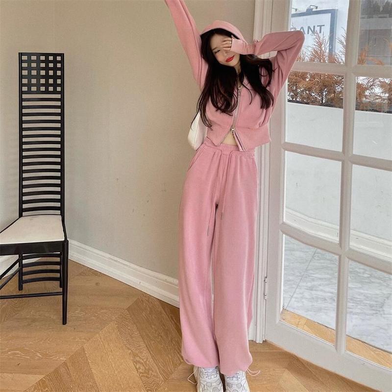 Product Introduction of Bộ Đồ Thể Thao, Thời Trang Thu Đông, Thanh Lịch, Dành Cho Phụ Nữ, Đầu Thu, Áo Len Có Mũ Trùm Đầu, Mỏng Và Rộng Rãi, Phong Cách Hàn Quốc, Bộ Đồ Hai Mảnh Thường Ngày Thích Hợp Cho Học Sinh Women Top 13