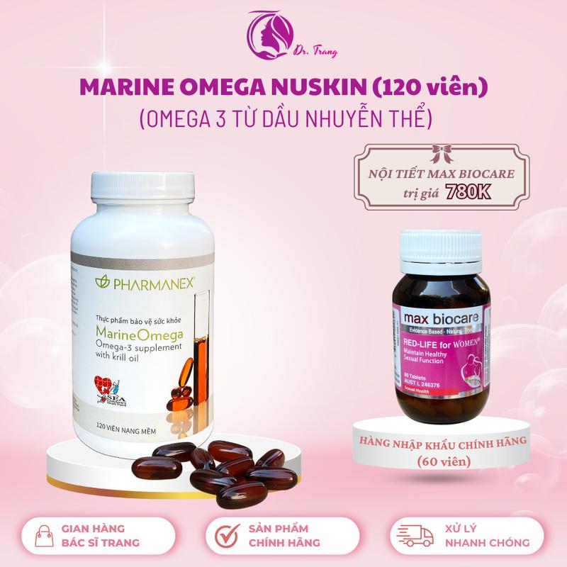 [DR TRANG] - OMEGA NUSKIN - Viên uống hỗ trợ bổ sung omega3 chứa dầu nhuyễn thể hộp 120 viên - Tặng 1 Nội tiết Maxbiocare 60 viên