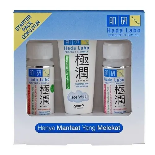 HADA LABO Starter Pack Gokujyun Shirojyun Gokujyun Alfa | paket hadalabo travel pack |  Rohto 5