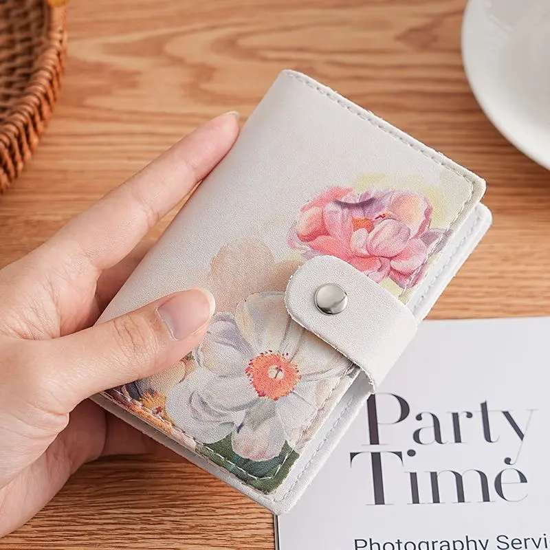 Túi Đựng Thẻ, Phong Cách Sơn Dầu, Hàng Mới Về, Dành Cho Nữ, Chống Từ Tính, Có Khe Cắm Thẻ, Thích Hợp Cho Thẻ Ngân Hàng Và ID, Dung Lượng Lớn, Kẹp Thẻ Chống Trộm