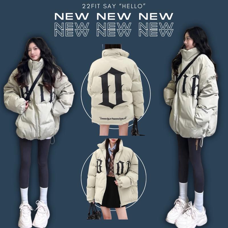 22FIT Áo Phao Bông Dáng Bánh Mì Siêu Ấm Unisex Phong Cách Cổ Điển - FP3 0