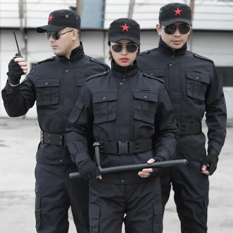 Bộ Đồ Quần Áo Rằn Ri, Dành Cho Nam Và Nữ, Bộ Đồ Tập Luyện, Màu Đen, Thích Hợp Cho Mùa Xuân Và Mùa Thu, Chống Mài Mòn, Quần Áo Làm Việc, Đồng Phục Lực Lượng Đặc Biệt, Đồng Phục An Ninh, Quần Áo Tập Luyện Quân Sự Chạy Bộ Sport Top