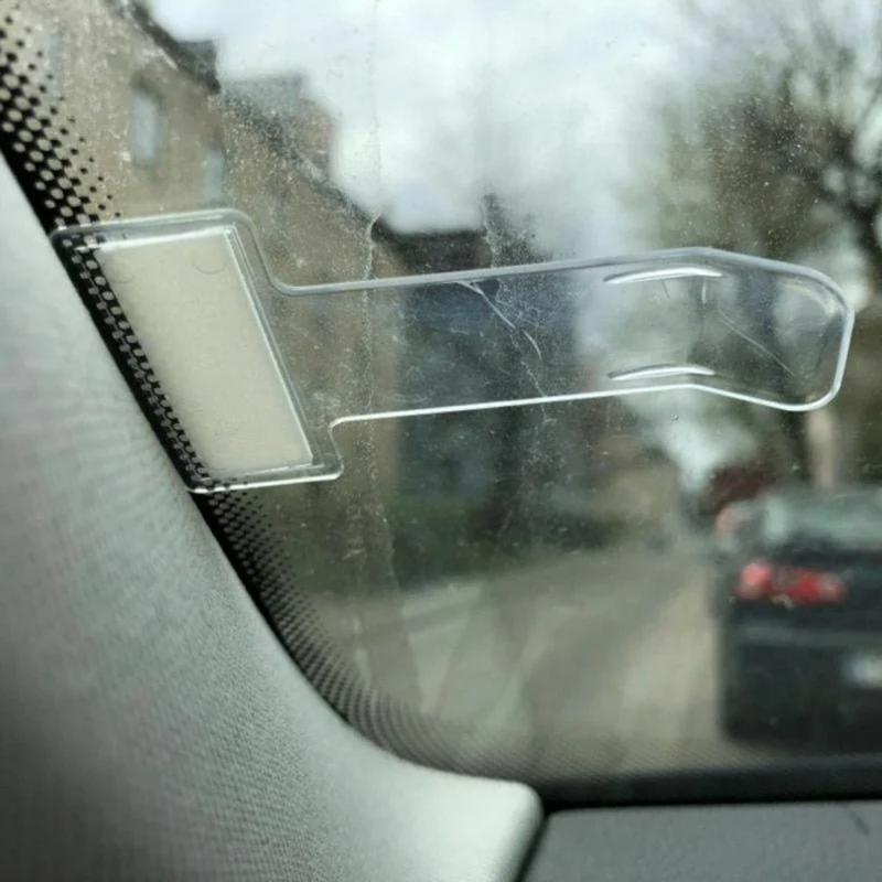 sanjiao New Plastic Ticket Permit Holder Window Kit Practical Card Holder Stickers Clear Windscreen Car Vehicle Parking Car Accessories 5