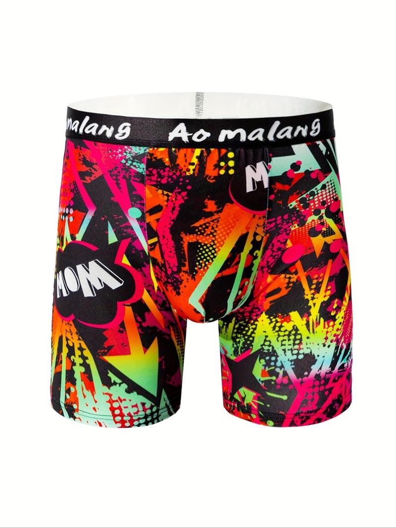 Product Introduction of Random Print Men's Boxer Brief, Casual Comfy Breathable Underwear for Daily Wear, Men's Underwear for All Seasons 7
