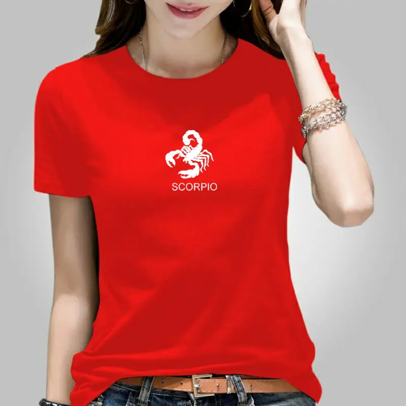 Kaos wanita bahan katun motif scorpio 7