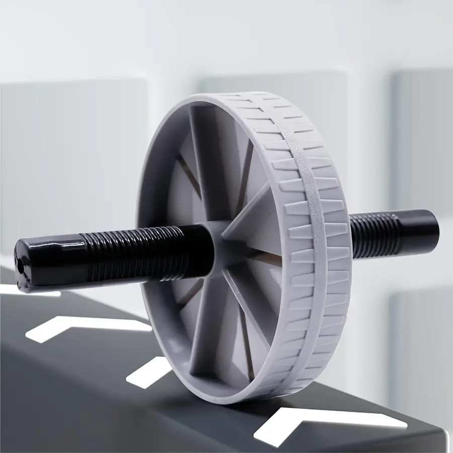 1 Ab Roller - Fashionable Gray and Black, Durable ABS Material, Unisex Non-Electric Home Fitness Equipment - Perfect for Core Strength, Muscle Building, and Weight Loss, Gym Accessories