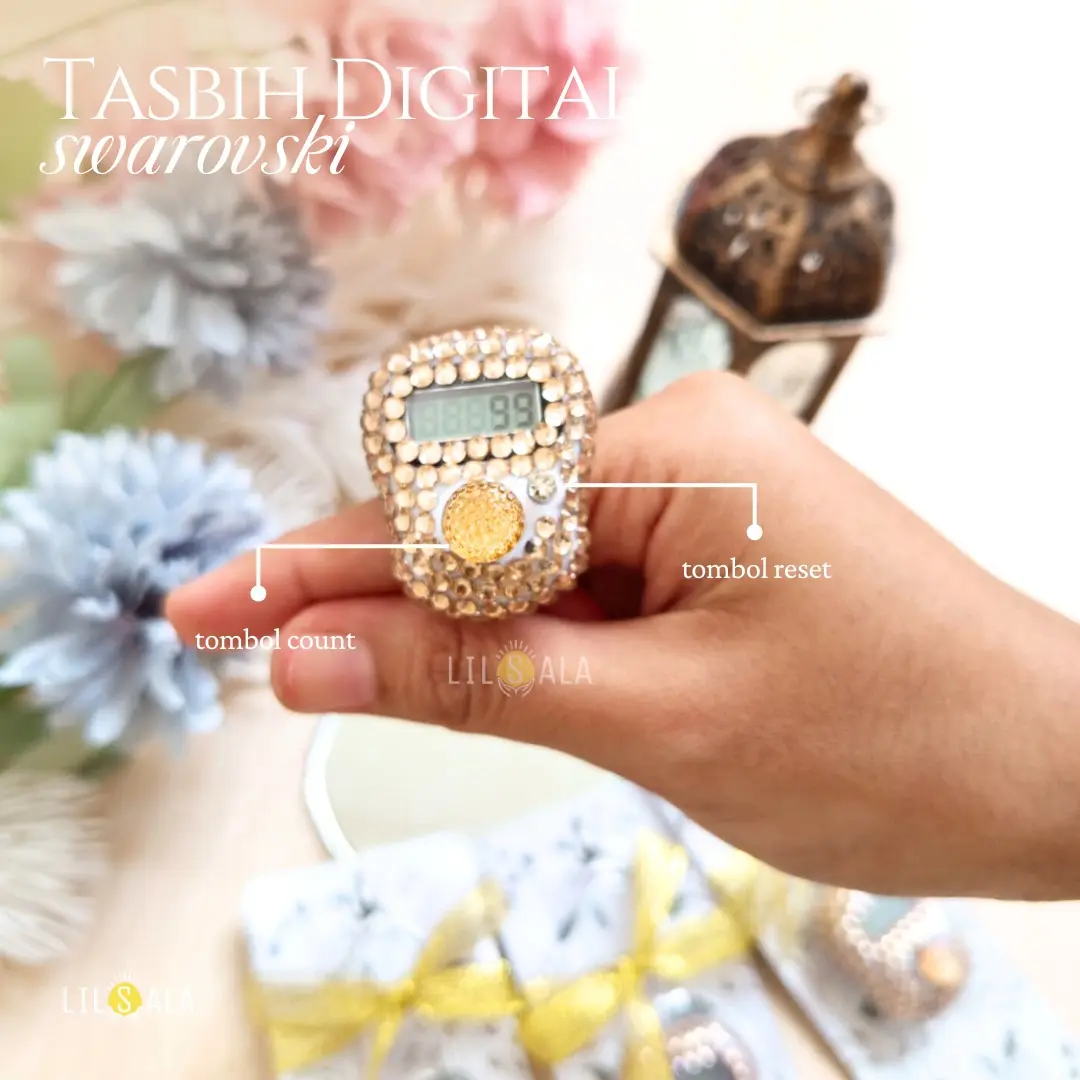 Tasbih Digital Mini Finger Counter Mutiara | Tasbih Digital Jari 0–99999 + Baterai