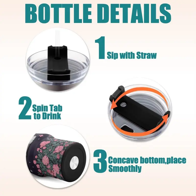 Dog Pattern Tumbler,   1 Count 40oz Stainless Steel Insulated and Durable Water Bottle with Lid, Birthday Gift for Friend 3