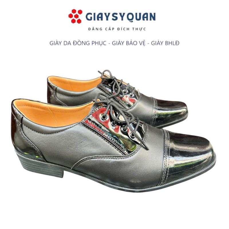 Giày Tây Nam Da Bóng Thiết Kế Mới Kiểu Dây Cột Classic Kết Hợp Bo Chun 2 Bên, Có Khâu Đế Chắc Chắn Chống Trơn Trượt 0