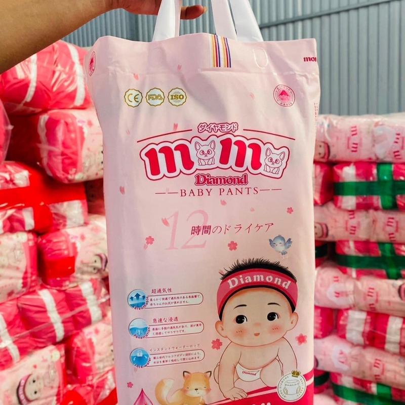 (Mẫu Mới)  Bỉm Momo diamond Hoa anh đào Nhật Bản, êm ái mềm mại thoáng mát cả ngày hè Cho Bé Kem bim bỉm  sơn