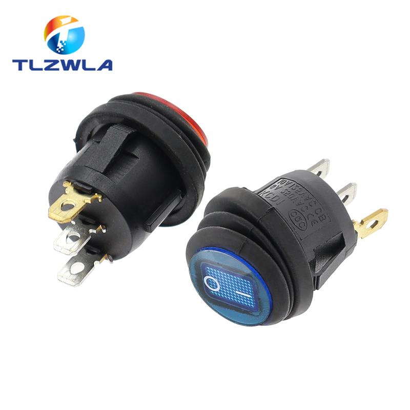 Product Introduction of 1PCS On Off Waterproof Vehicle Boat Switch Round Switch SPST 3Pin Rocker Switch 6A 10A 250V 125V AC LED 3