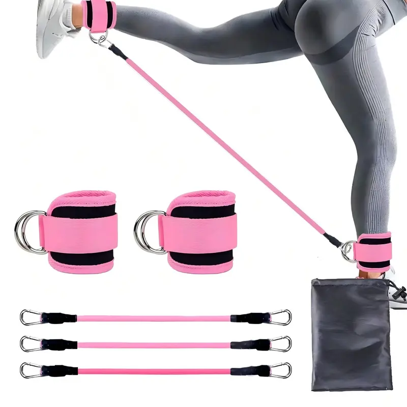 Ankle Strap for Cable Machine, 6 Counts/set Ankle Cuff for Leg Exerciser, Leg Trainer, Buttock Trainer, Gym Accessories for Home Gym Workout 4