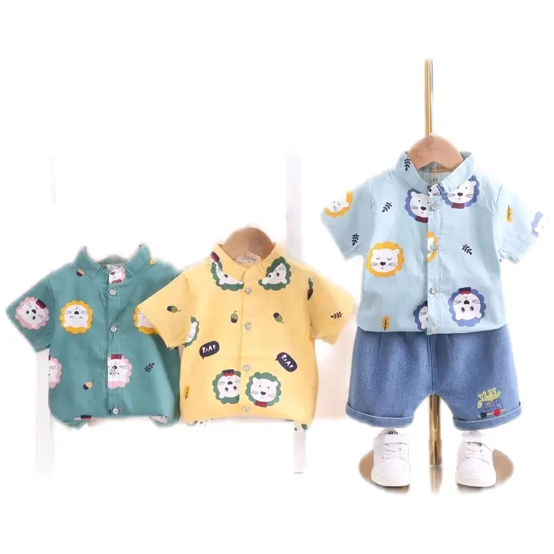 STELAN ANAK KEMEJA CELANA PENDEK SEMI JEANS 1-3 tahun 0
