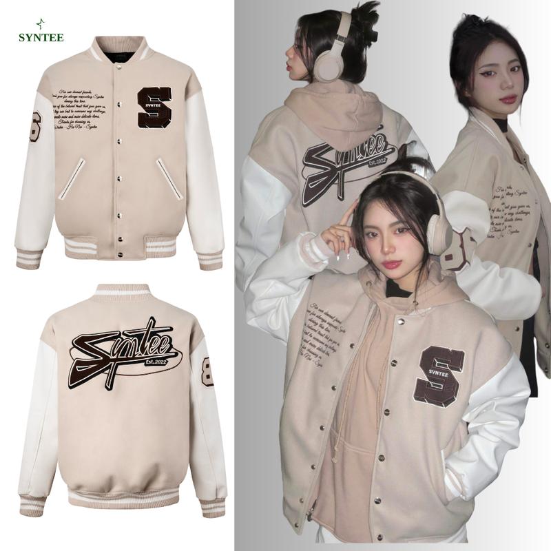 Áo Khoác Varsity SYNTEE 1 Tuổi, Full Hình Thêu, Chất Dạ Long Phụng Quảng Châu Dài Tay