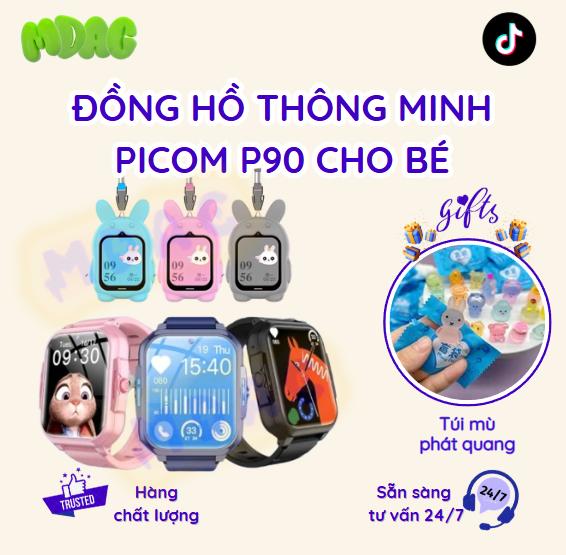 Đồng hồ thông minh Picom P90 - Hai bản dây đeo cổ và đeo tay - Định vị, nghe gọi,video call