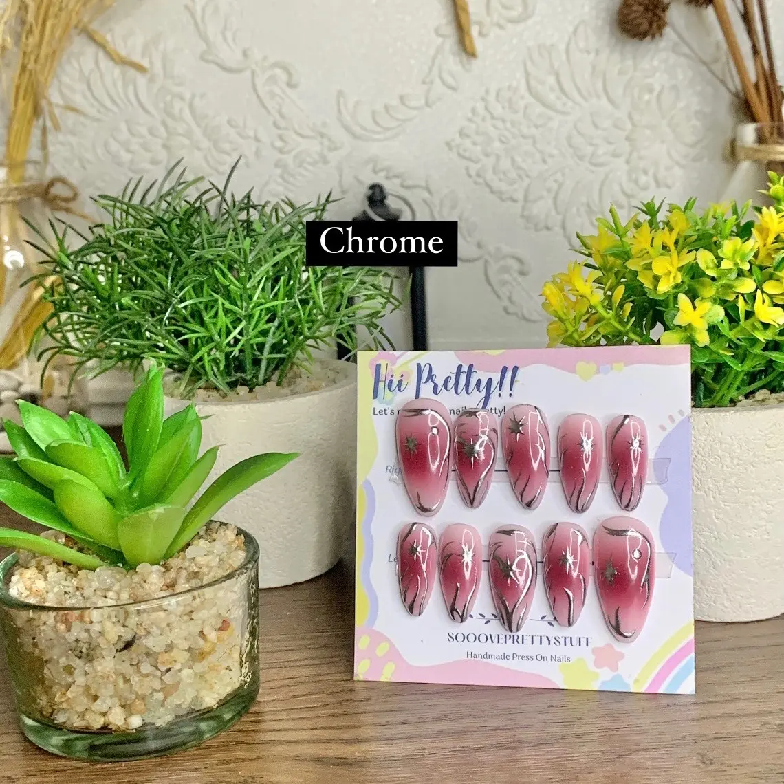 loved blush press on nails handmade Tahan Lama Tahan air