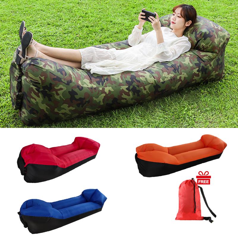 Inflatable Sleeping Bag Banana Couches Bed Portable Folding Sofa ...