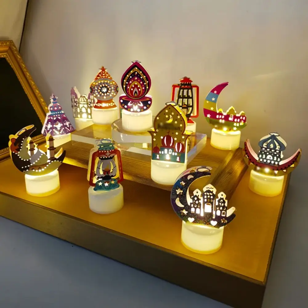 Eid Mubarak LED Candle Light Ramadan Decoration for Home Ornaments Eid Al-Fitr Kareem Festival Islamic Muslim Party Decor 2024