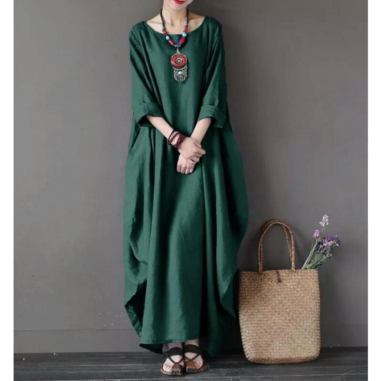 Áo Dài, Phong Cách Văn Học, Dáng Rộng Vừa Vặn, Ngoại Cỡ, Làm Bằng Vải Lanh Bông, Hàng Mới Về Cho Mùa Xuân Hè Năm 2025 5