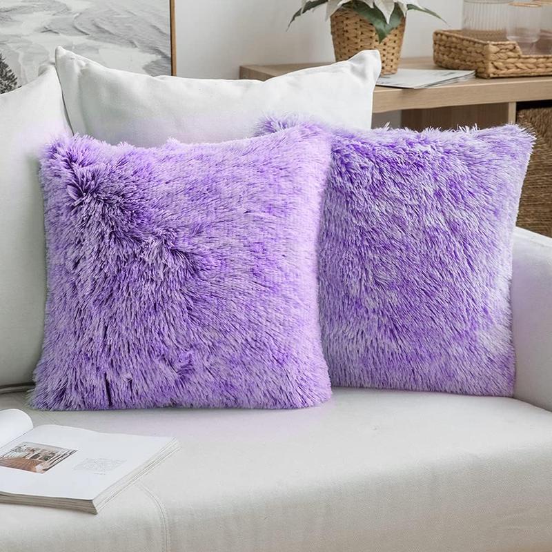 Fluffy purple throw pillows sale