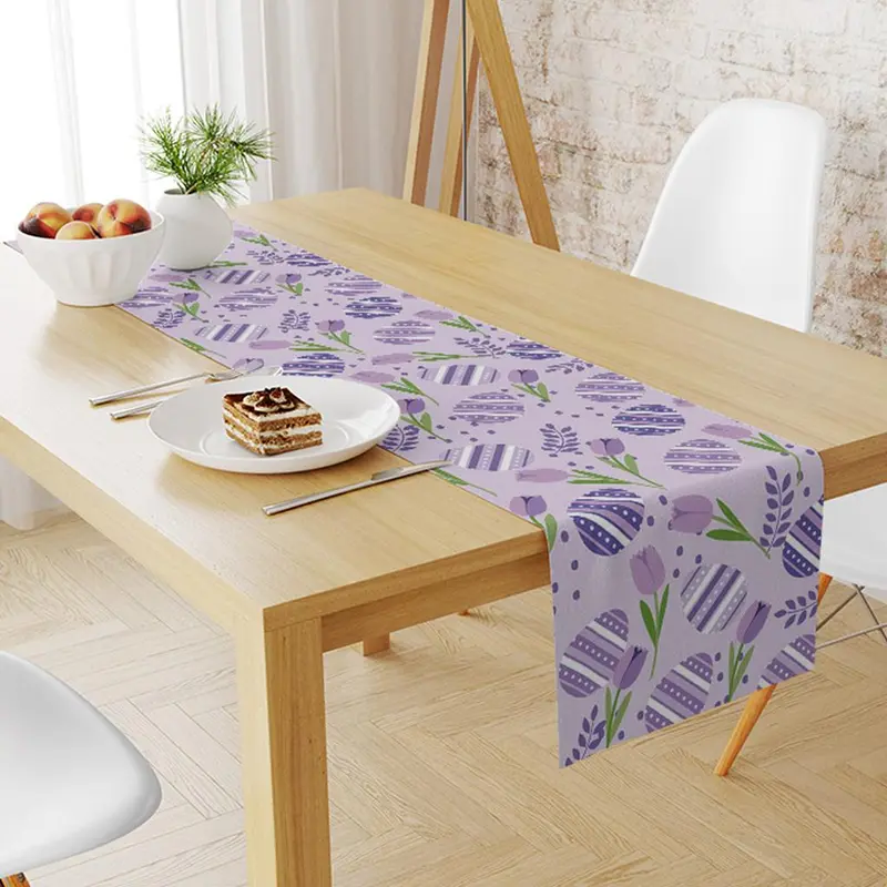 Tulip Pattern Table Runner, 3 Counts/set Tablecloth, Table Decoration Supplies for Home Kitchen Dining Room, Vanity Decor Accessories 2