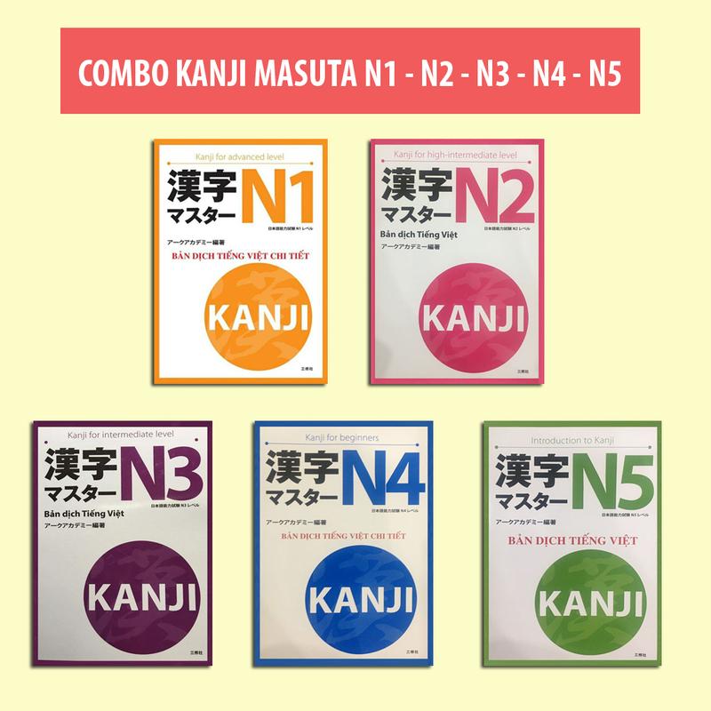 Sách Tiếng Nhật - Combo Kanji Masuta N5,N4,N3,N2,N1 Bản Dịch Tiếng Việt ( Lẻ Tuỳ Chọn )