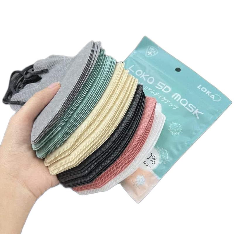 100C-200C Khẩu Trang 5D LoKa Mask 3 lớp Nhung Phụ Kiện Accessories Women Voi Khuyên Tai