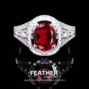 FEATHER HONGKONG - ( FREE SIZE ) - CINCIN MERAH WANITA Rings