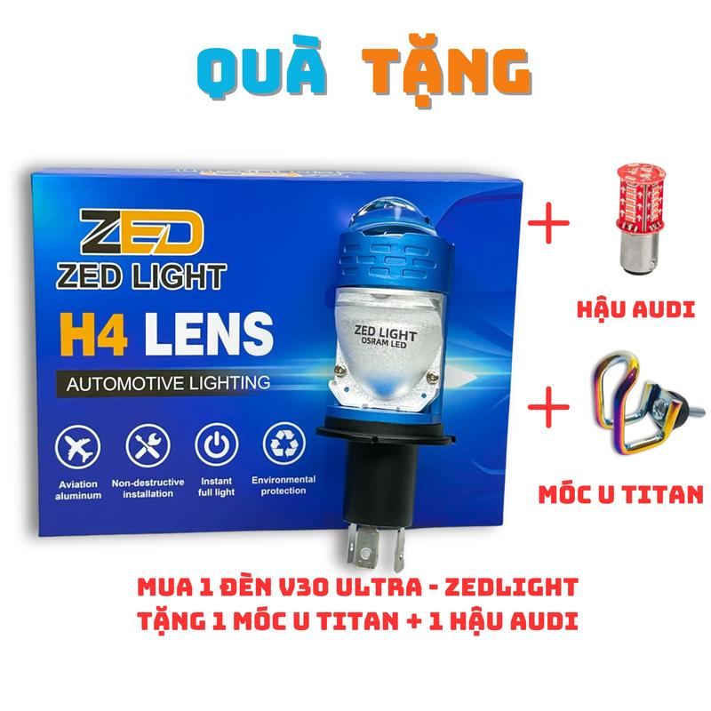 Đèn Pha LED Bi Cầu V30 Ultra ZED LIGHT 65W - 12 24V DC chân H4 Bản Cao Cấp Pha Laser - Bảo Hành 24 Tháng Phụ Tùng Đèn Pha Led ÔTô, Xe Máy