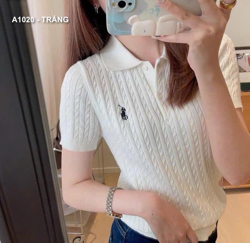 Product Introduction of SIÊU HOT LEN THÊU SIÊU ĐẸP XỊN XÒ.  Len thừng cổ polo thêu ngực, chất len thỏ angora cao cấp mềm êm như da em bé, form dáng xinh ,trẻ. A1020  Sz SML 2