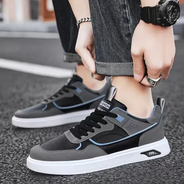 Keeping Sepatu Pria  Sneakers Cowok Dewasa Keren Sepatu Kerja Kuliah Travelling Sepatu Olahraga Sekolah Lari Hitam New Running Shoes Outdoor  KSR116 5