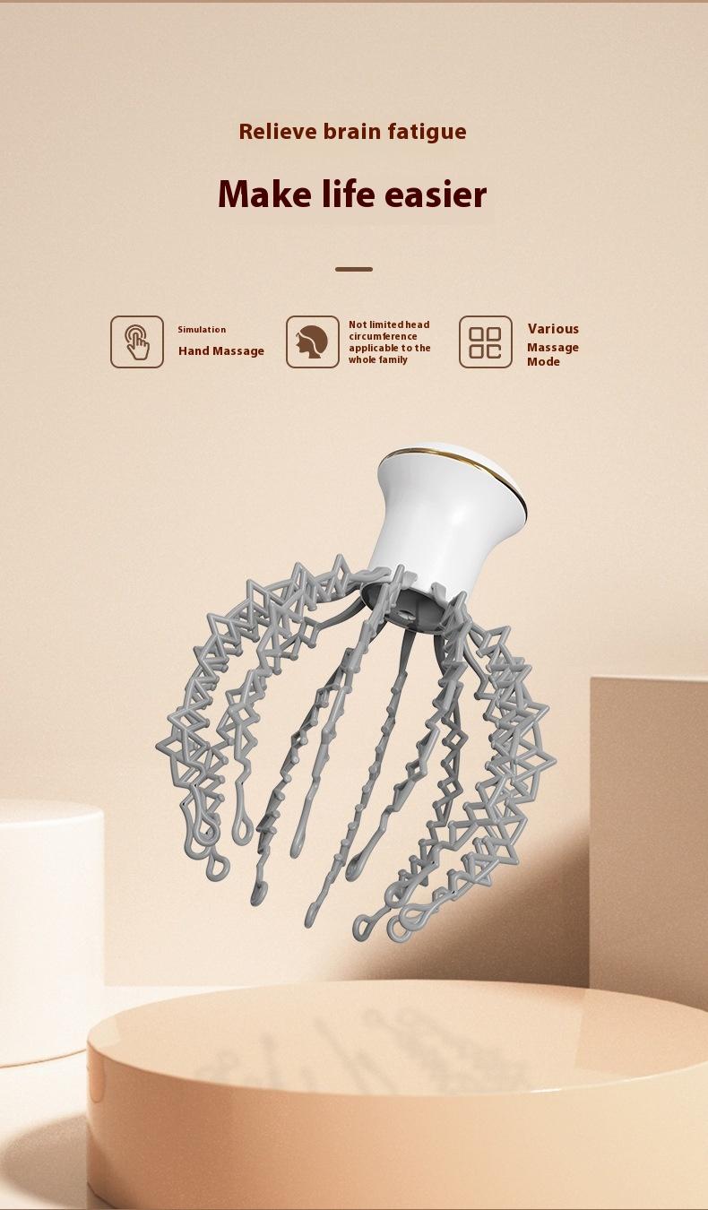 Product Introduction of Electric Head Massager Octopus Household Smart Head Therapy Machine Head Massage Instrument 3