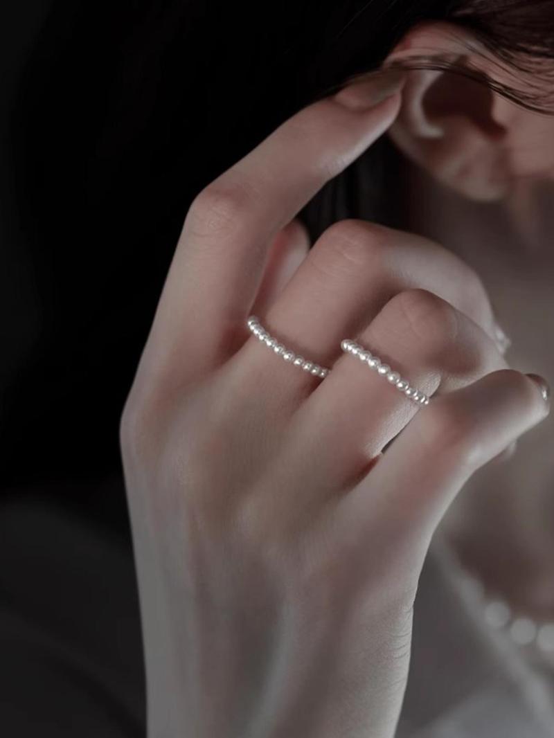 Product Introduction of 2pcs/set Women's Elegant Faux Pearl Decorated Stackable Rings for Gift, Fashion Gorgeous Chic Accessories for Party, Daily Clothing Decor for Girl 11