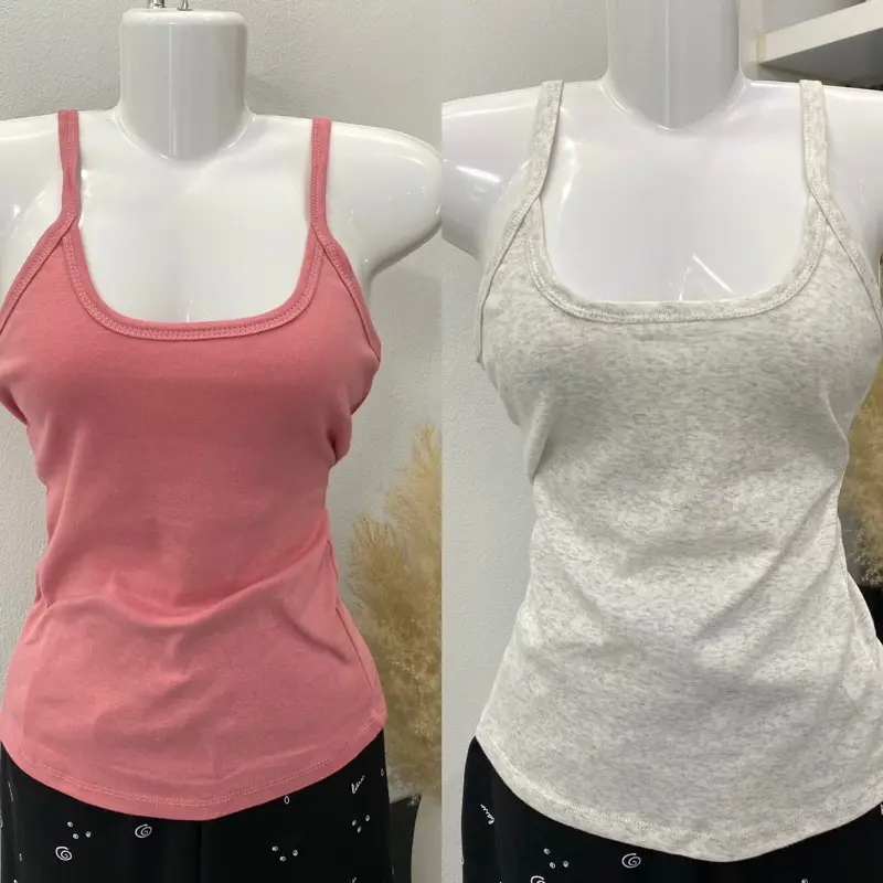 Áo hai dây nữ bản nhỏ , chất Cotton trơn bassic, chất mát lạnh cho nữ co giãn 8