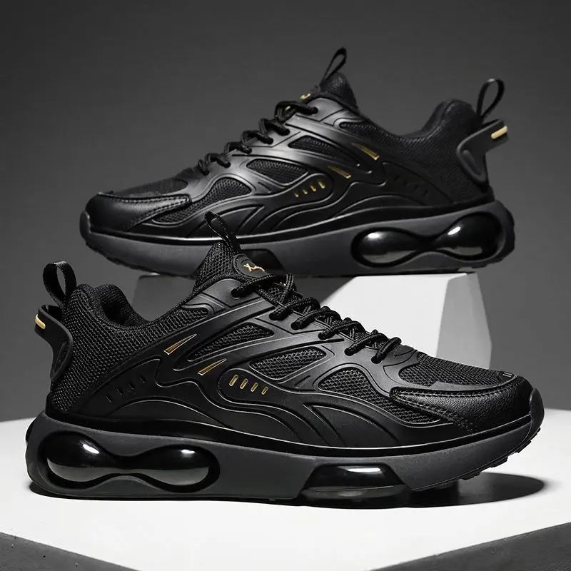 Men's shoes, outdoor running, fashionable air cushioned sports shoes, breathable youth casual running shoes