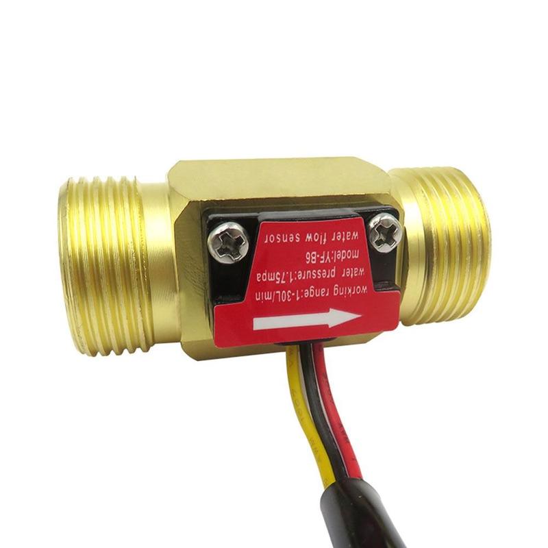 Professional Brass Water Flow Meter G3/4" 1-30L/min Fuel Flowmeter Male Thread 0-2A/ 0-220V(AC or DC) Flow Meter Water Diesel Kerosene Gasoline 4