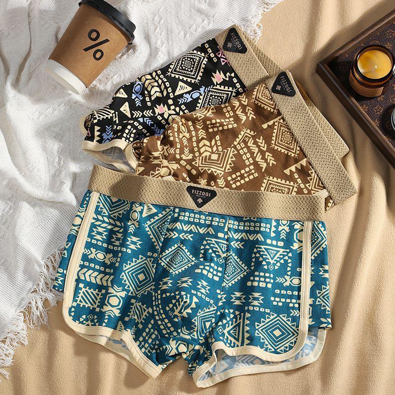 Quần Đùi Boxer Nam, Phong Cách Cổ Điển, Làm Bằng Cotton Nguyên Chất, In Cá Tính Amaya, Thoải Mái Và Thoáng Khí, Thời Trang, Thiết Kế Bốn Góc, Thích Hợp Cho Bé Trai 4