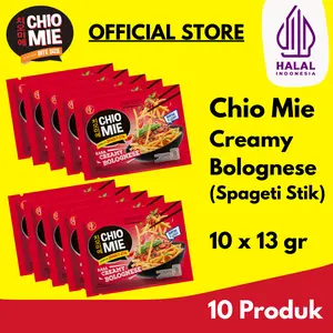 Creamy Bolognese Chio Mie Spageti Stik 10x13gr – Snack Mie Kering Renyah Gurih