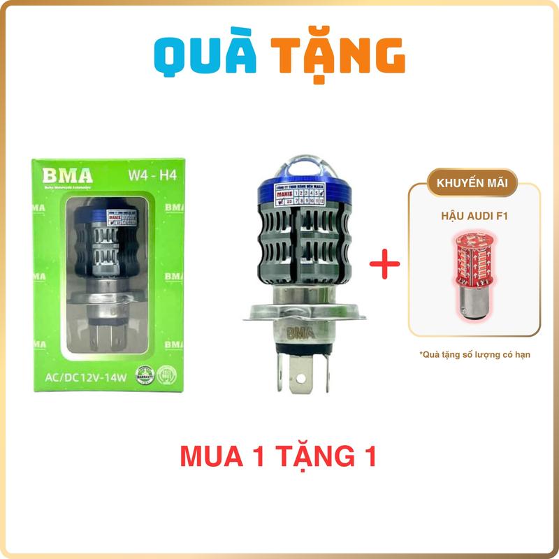 Đèn Pha Bi Cầu W4 BMA - 35W 12 24V DC H4 Cos Vàng Pha Trắng - Bảo Hành 12 Tháng Phụ Tùng Đèn Led ÔTô, Xe Máy
