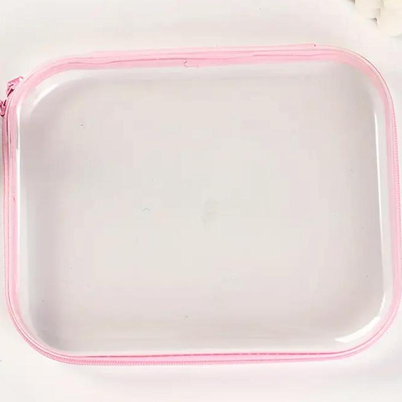 Transparent Zipper Storage Bag Set, 6 Counts/set Large Capacity Storage Box, Portable Storage Organizer for Skincare, Travel Essentials 5
